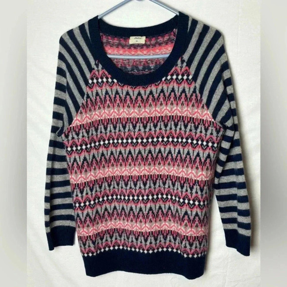 Wallace Lambswool Cashmere Fair Isle print Women’s‎ Sweater Preppy Size M - Picture 1 of 8